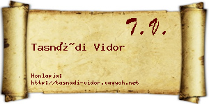 Tasnádi Vidor névjegykártya